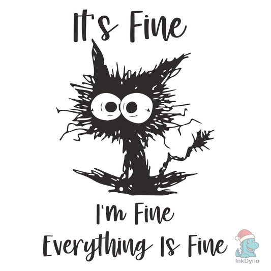 I'm Fine Cat Halloween Heat-Press Graphic - DTF Transfer