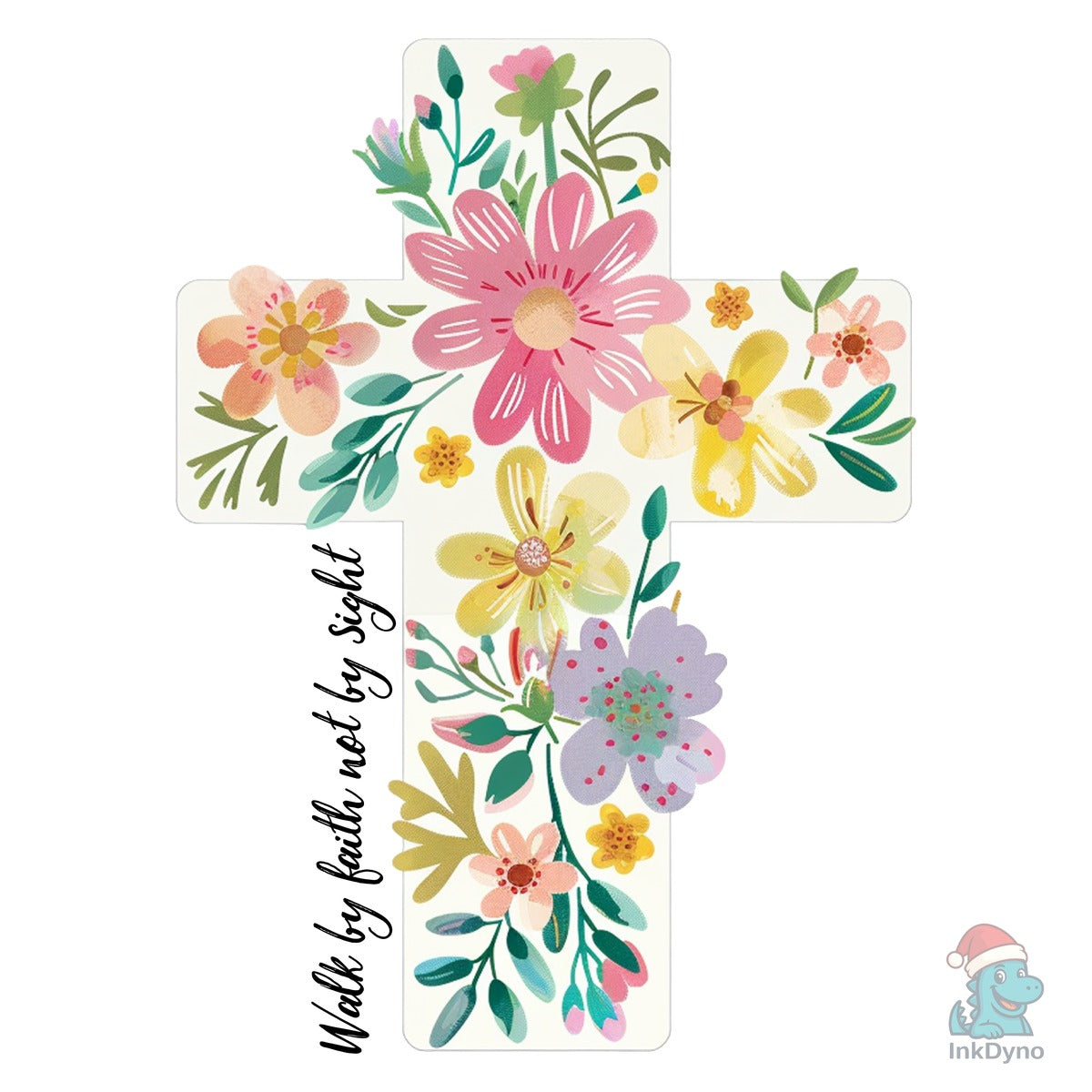 Jesus Is the Light Floral Cross