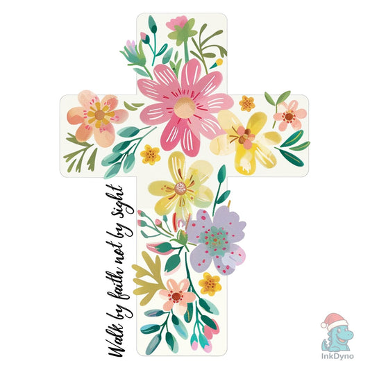 Jesus Is the Light Floral Cross - DTF Transfer