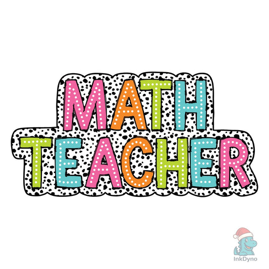 Math Teacher Dalmatian Dots Doodle - DTF Transfer