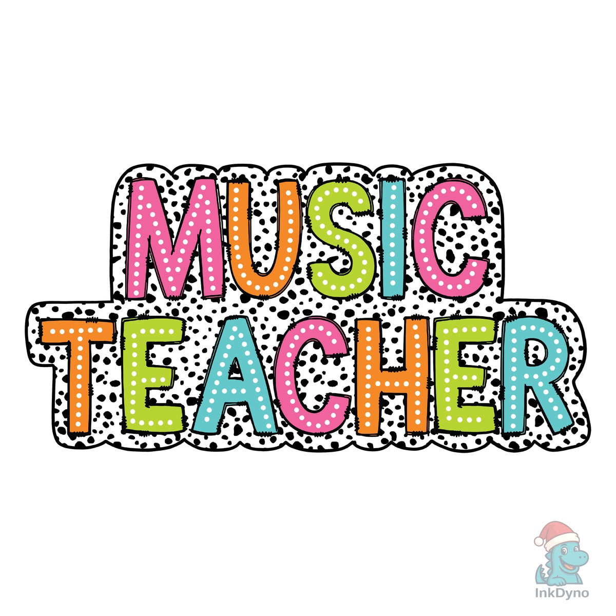 Music Teacher Dalmatian Dots Doodle