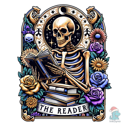 Funny Tarot Skeleton Reader - DTF Transfer