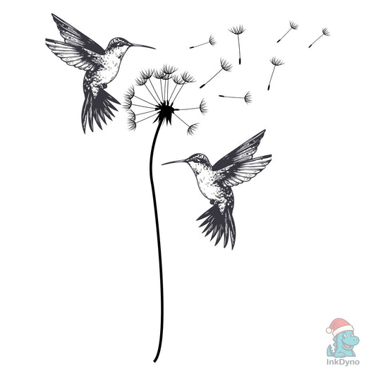 Hummingbird & Dandelion Shirt Design - DTF Transfer