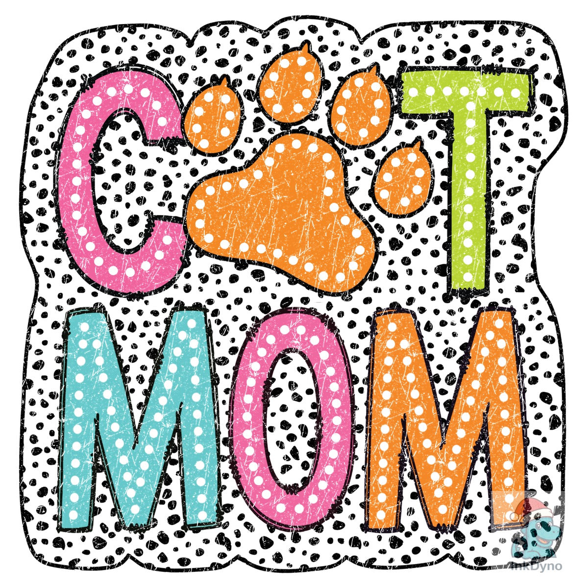 Cat Mom Mama Dalmatian Dots Doodle
