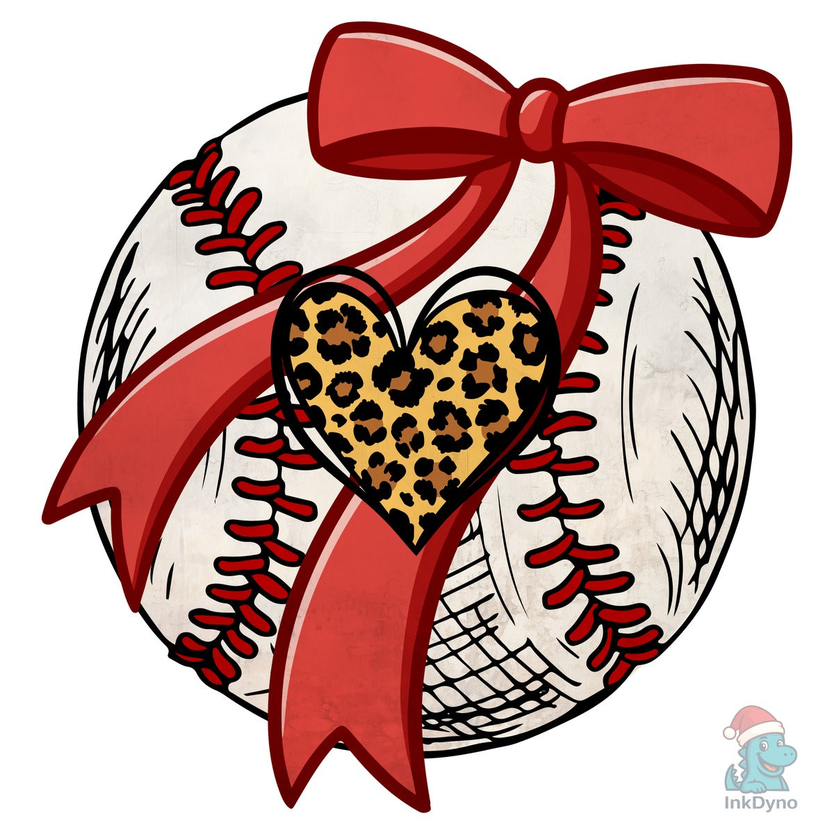 Leopard Heart Baseball Mama