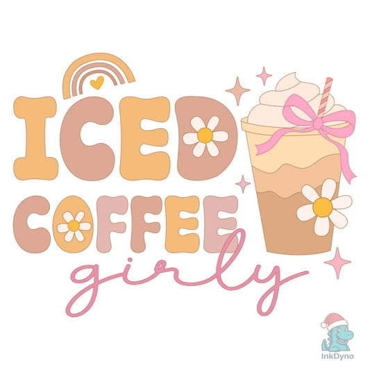 Iced Coffee Girly Coquette Groovy - DTF Transfer