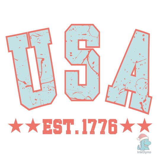 Retro USA America Est 1776 Grunge - DTF Transfer