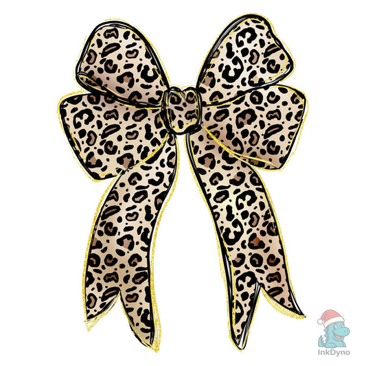Leopard Glitter Bow - Coquette Style - DTF Transfer