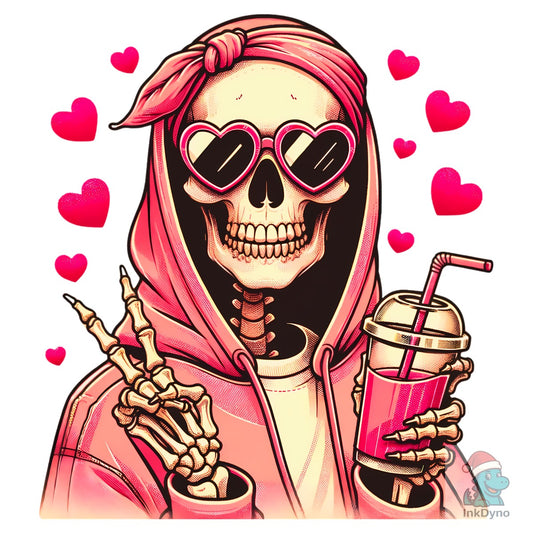 Valentine Skeleton Retro Valentine - DTF Transfer