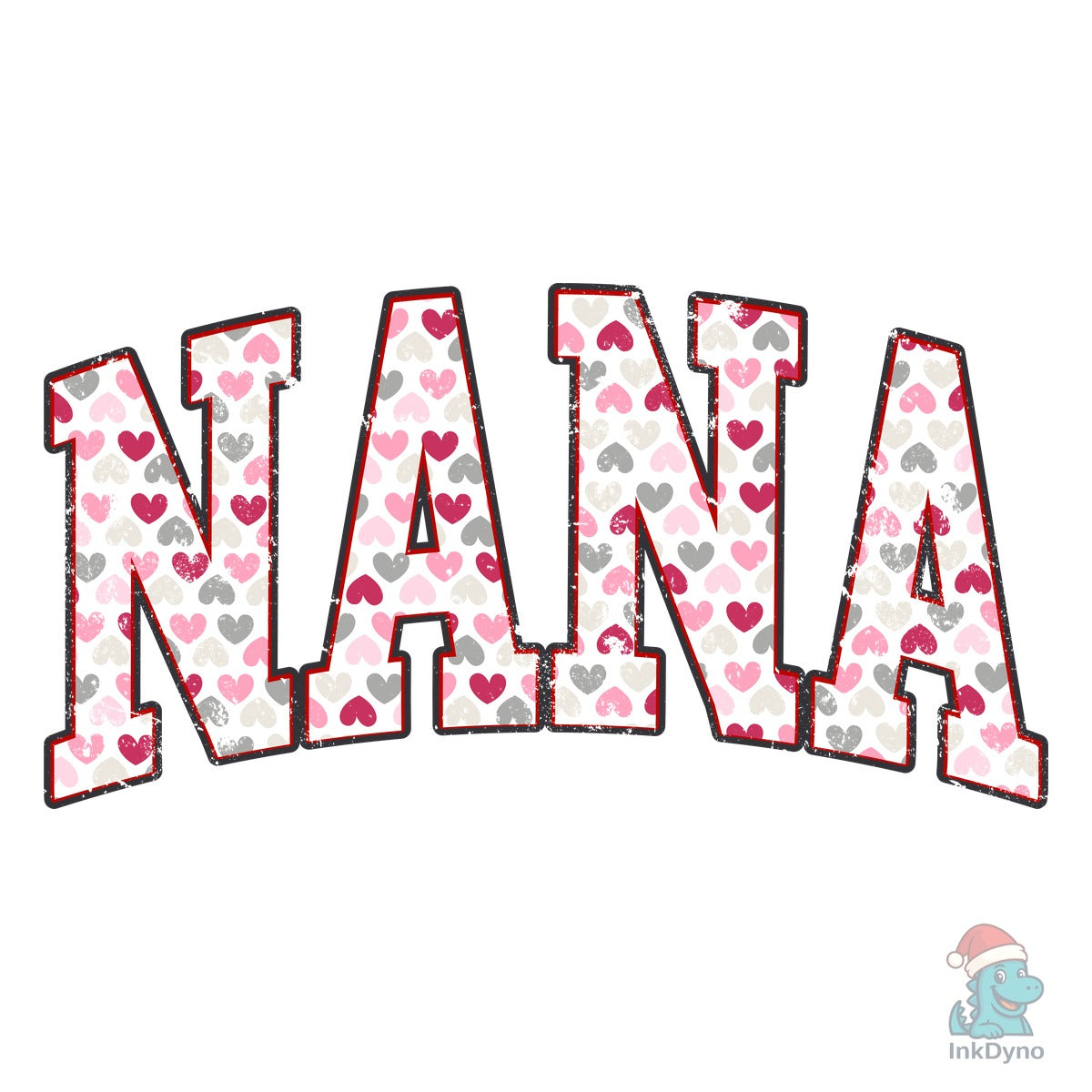 Nana Hearts Valentines Day Retro Varsity