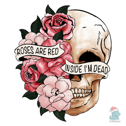 Roses Are Red Skull Design - DTF Transfer