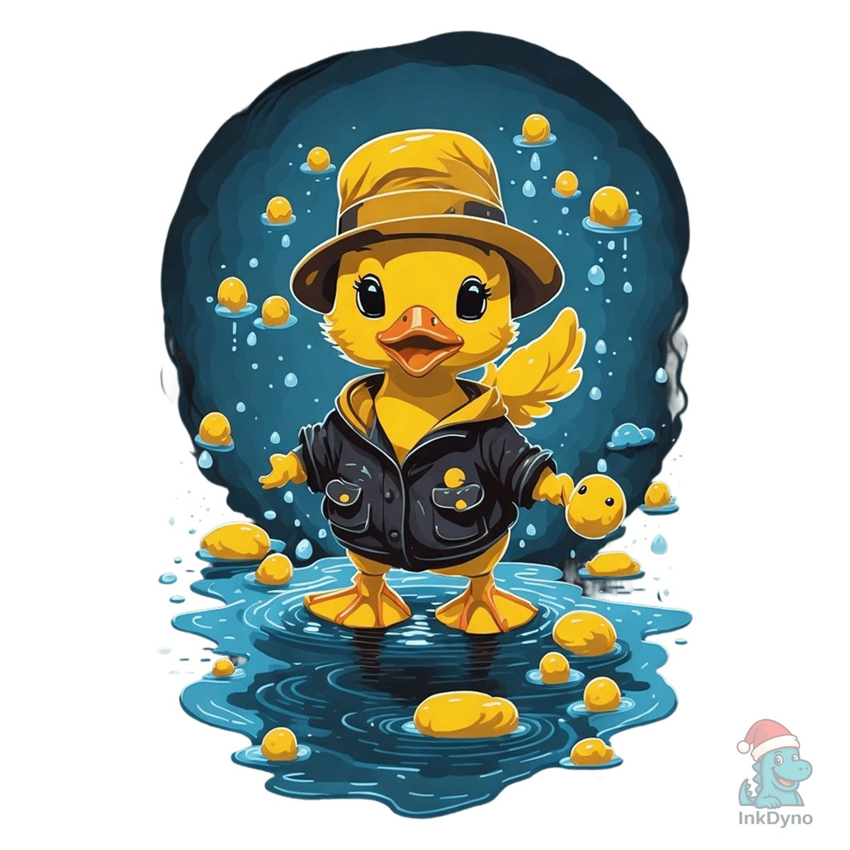 Kawaii Duck Raincoat T-Shirt Design