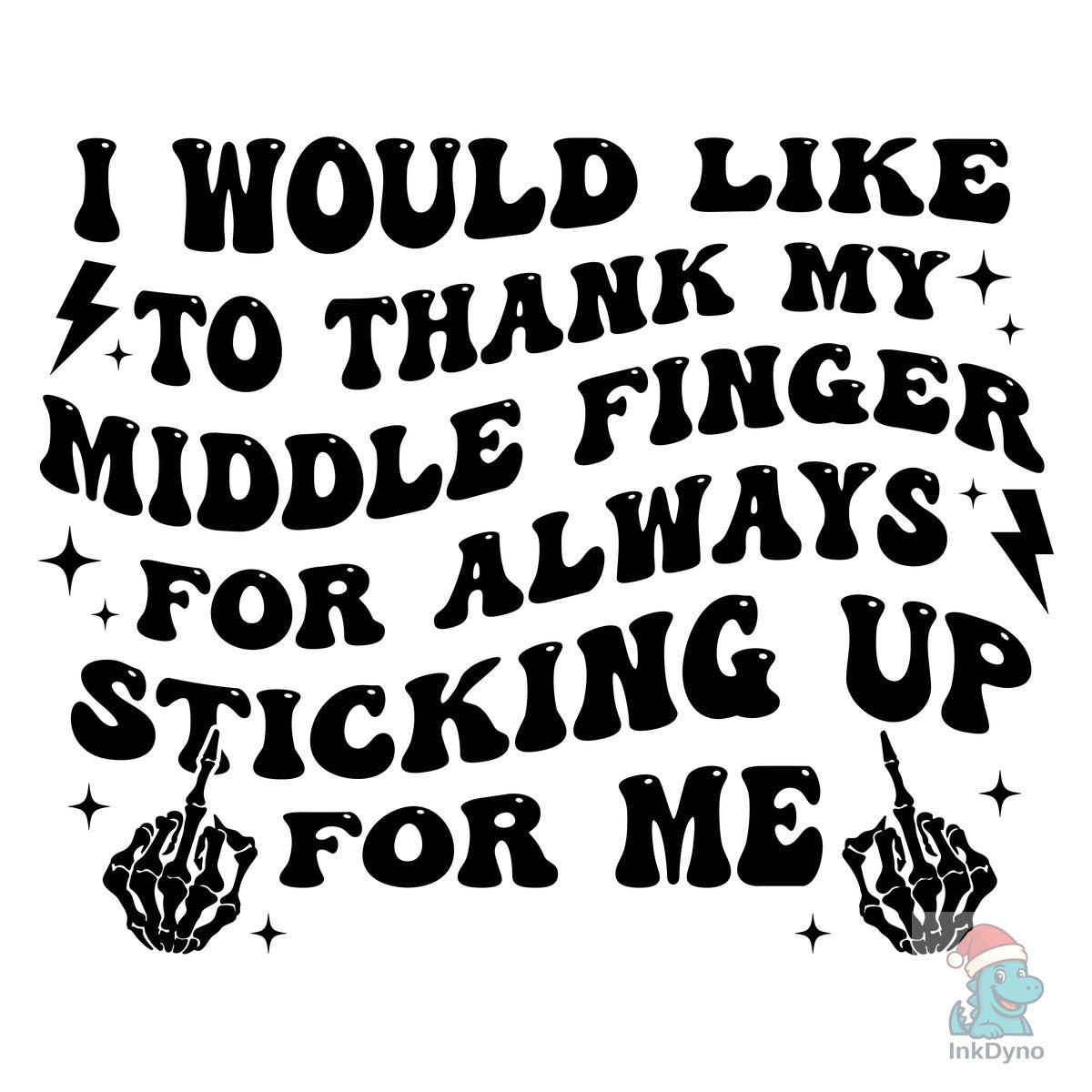 Thanks Middle Finger Tee Design