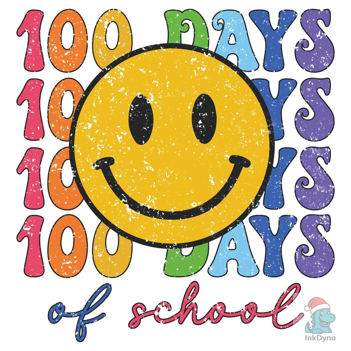 100 Days of School Retro Smiley Face