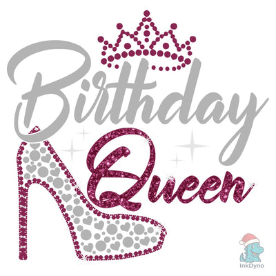 (Birthday Queen Rhinestone Design Shirt)