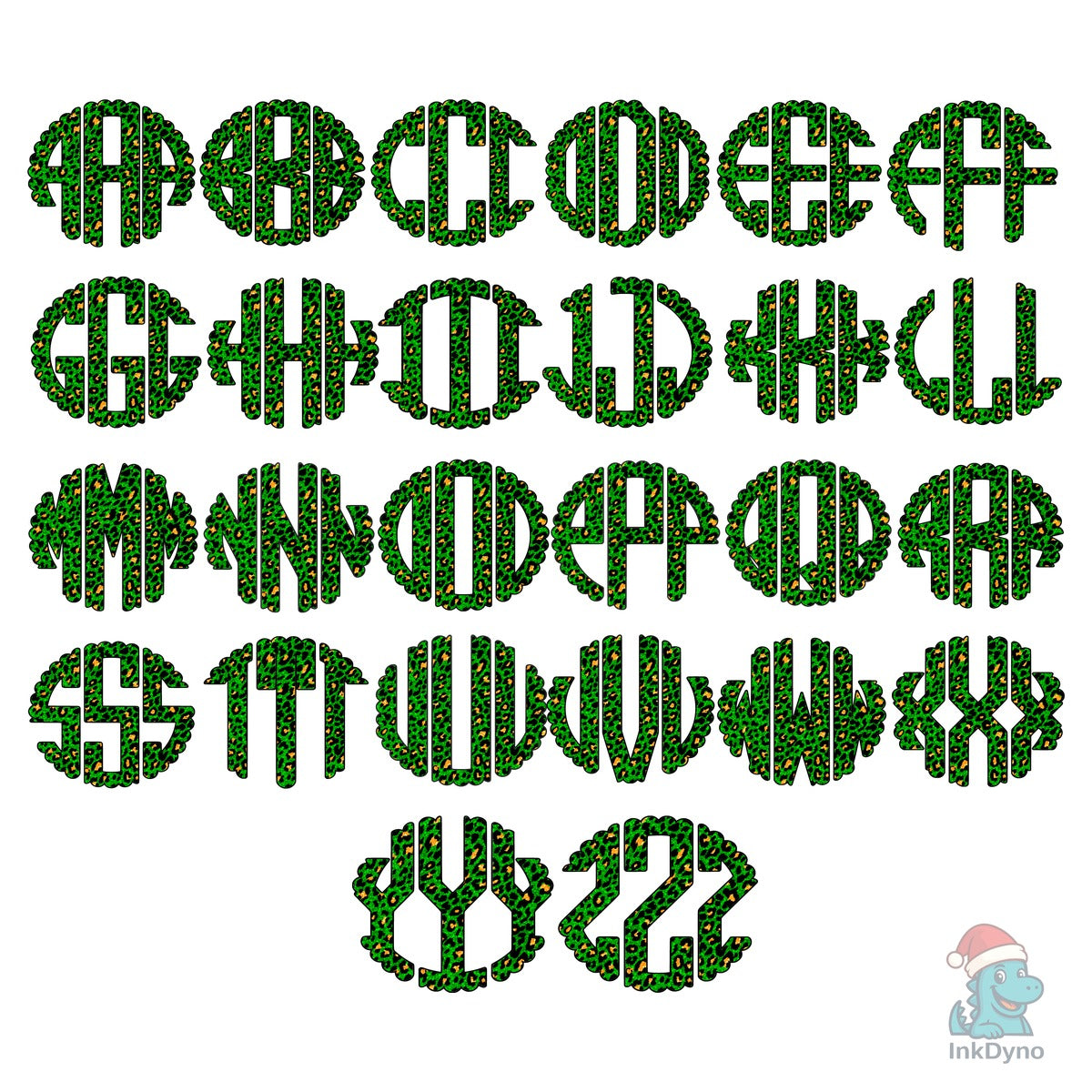 St. Patrick's Leopard Circle Monogram