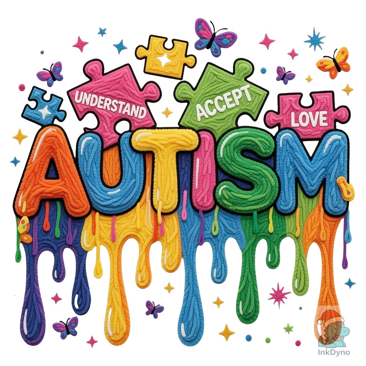 Faux Yarn Autism Awareness Puzzle Shirt
