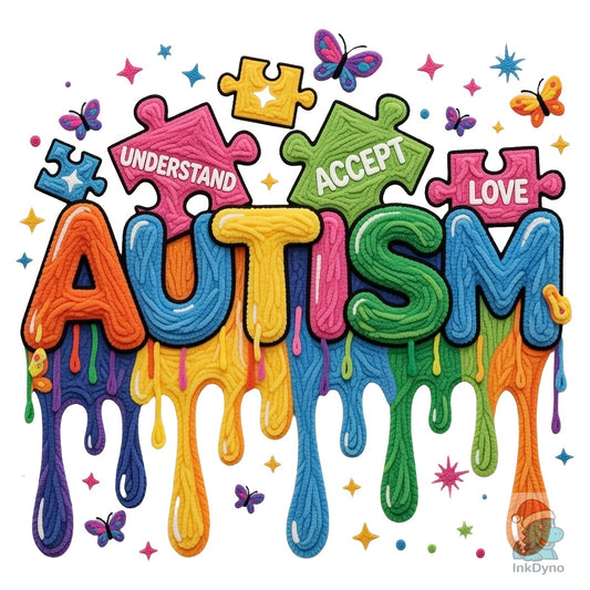 Faux Yarn Autism Awareness Puzzle Shirt - DTF Transfer