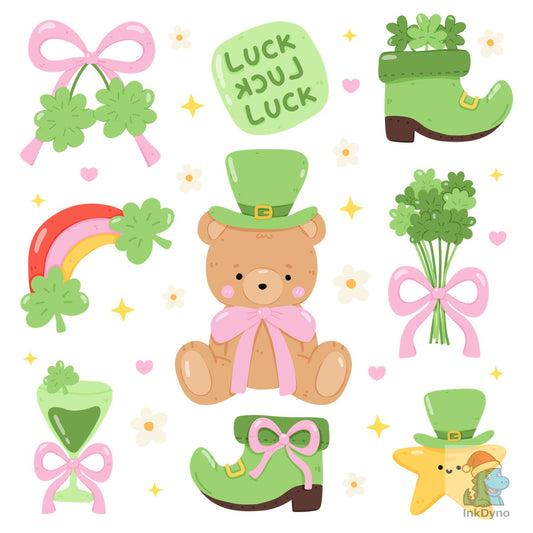 Lucky St Patrick Kawaii Bear - DTF Transfer