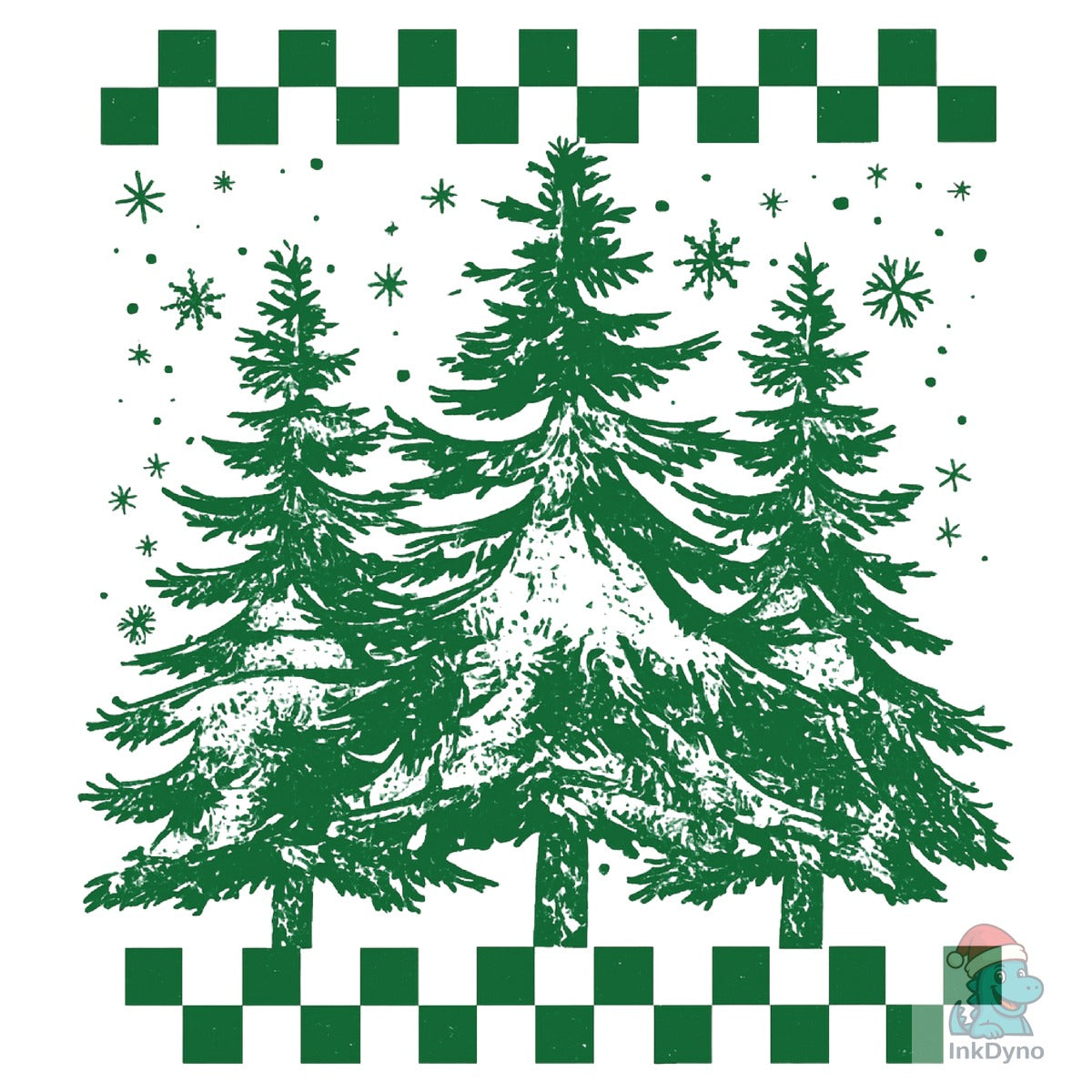 Winter Evergreen Trees Festive Pattern