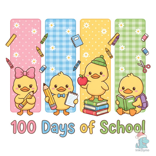 100 Days of School Cute Duck - DTF Transfer