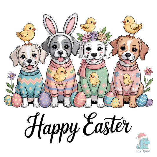Dog Easter Happy Easter Egg - DTF Transfer