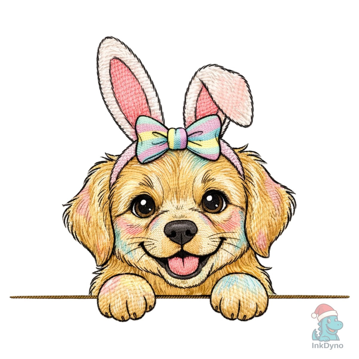 Easter Dog Monogram Golden Bunny Rabbit