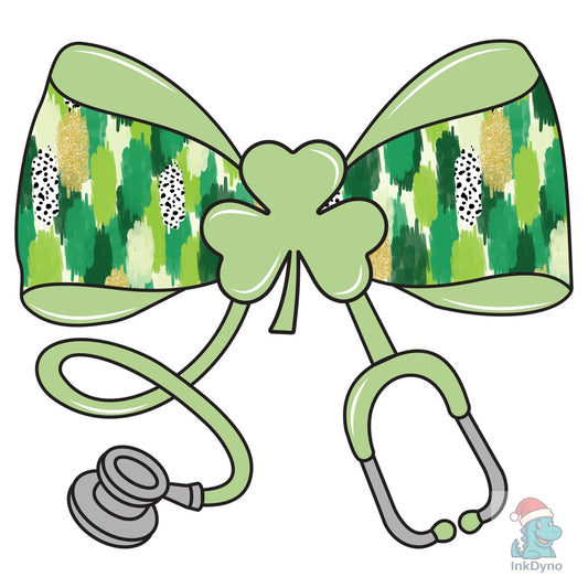 St. Patrick's Day Nurse Bow - DTF Transfer