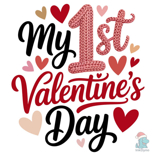Yarn Crochet 1st Valentine's Day - DTF Transfer
