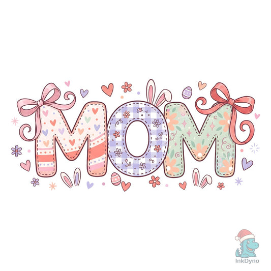 Cute Easter Mom Floral Bunny - DTF Transfer
