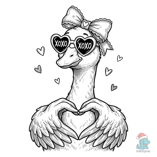Cute Goose Love XOXO Valentine - DTF Transfer