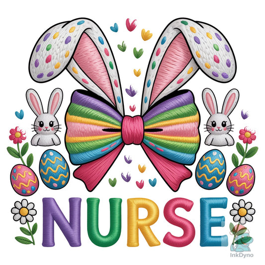 Faux Yarn Easter Nurse Retro Sublim - DTF Transfer
