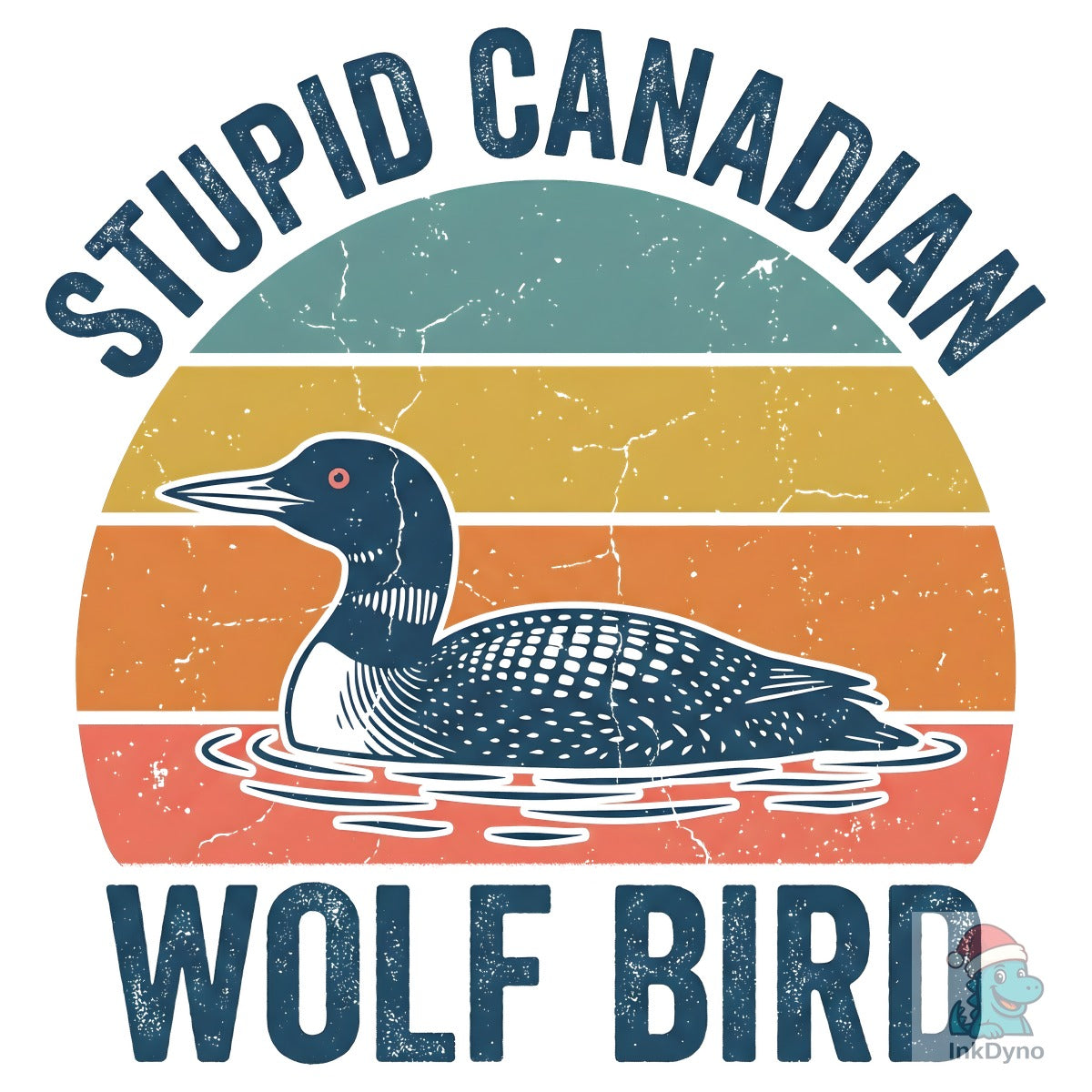 Funny Canadian Loon Retro Wolf Bird