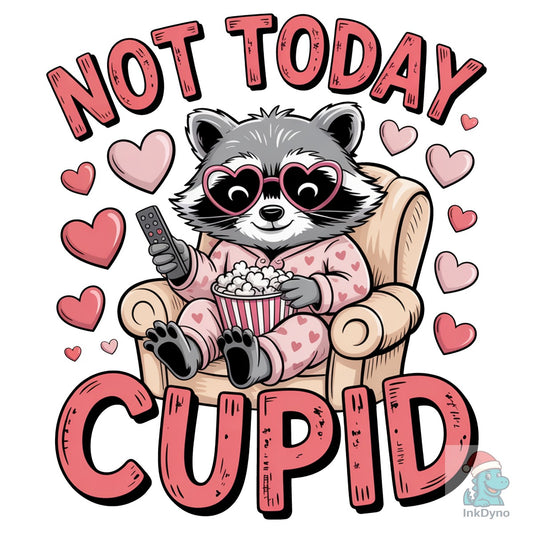 Not Today Cupid Funny Raccoon - DTF Transfer