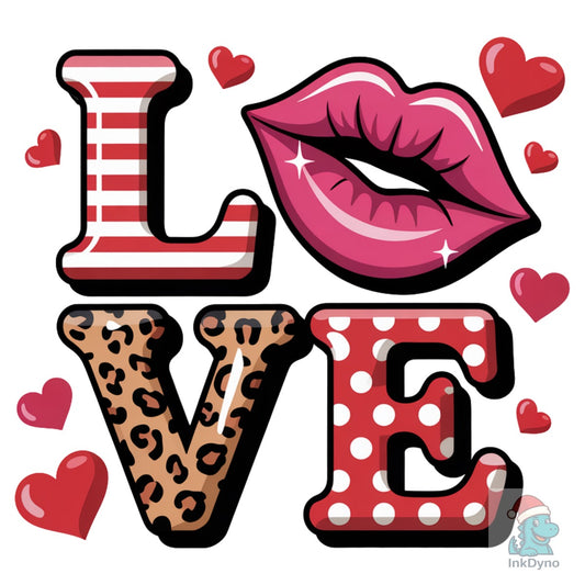 Western Leopard Love Lips Valentine - DTF Transfer