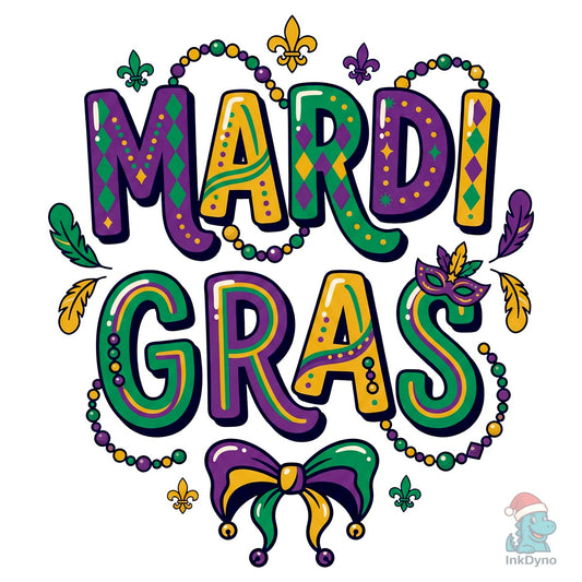 Colorful Mardi Gras Typography - DTF Transfer