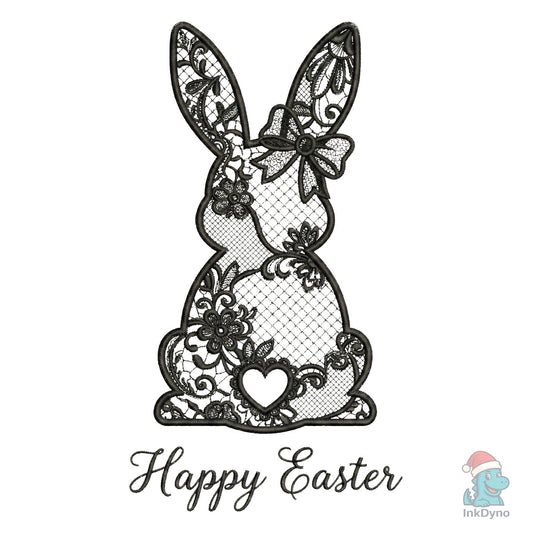 Elegant Lace Easter Bunny Sublimation - DTF Transfer