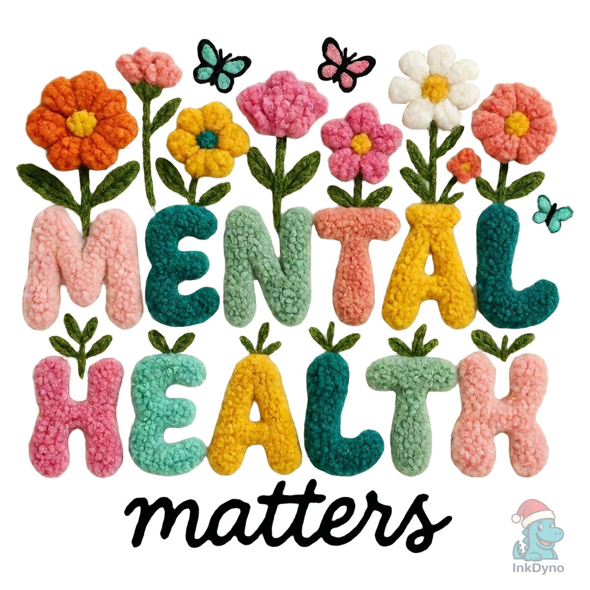 Mental Health Matters Floral Faux Yarn