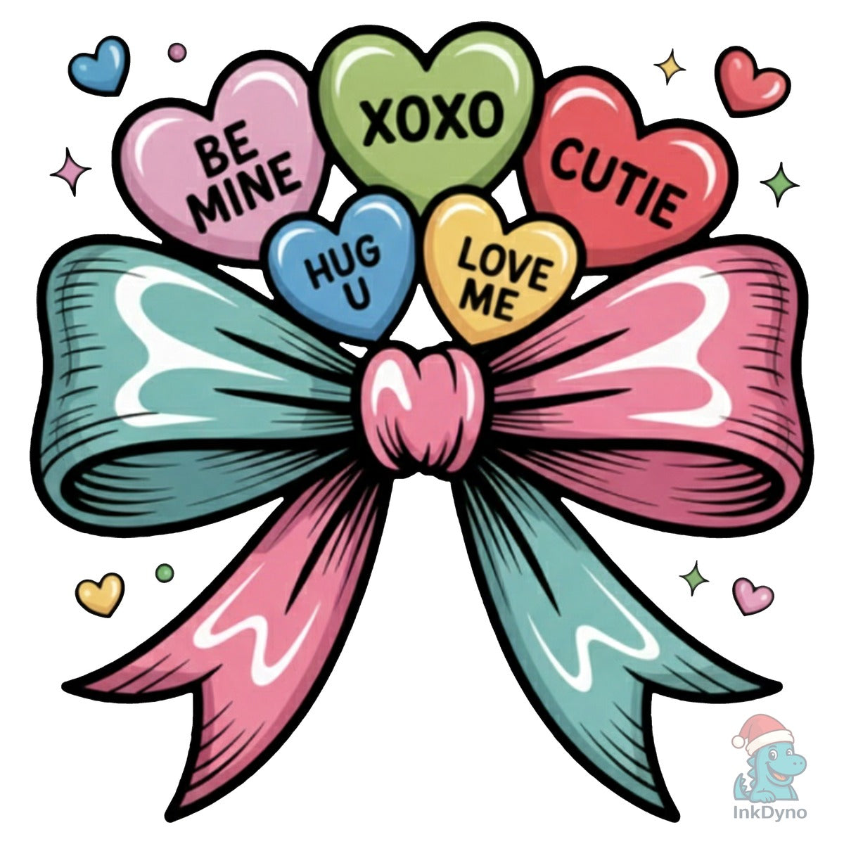 Cute Valentine Candy Hearts Bow