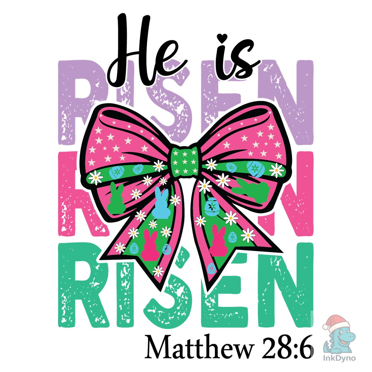 He is Risen Bow Easter Christian