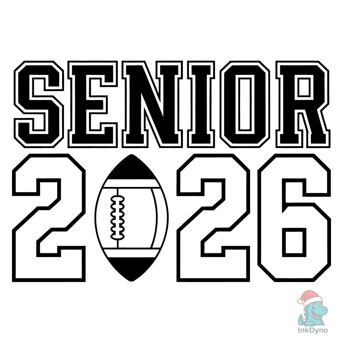 Senior 2026 Football Outline Design