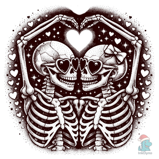Skeleton Couple Gothic Valentine - DTF Transfer