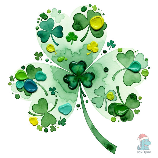 Watercolor Shamrock St Patrick's Day - DTF Transfer