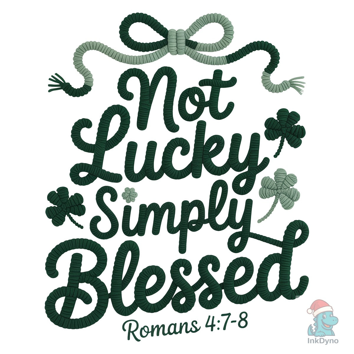 Not Lucky Simply Blessed Faux Yarn