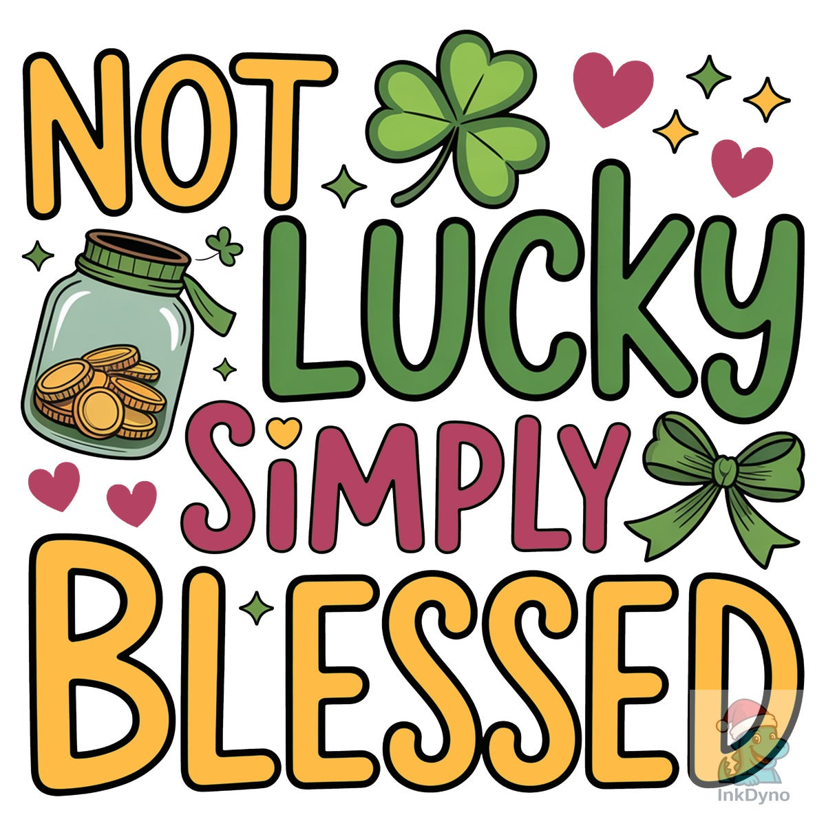 Not Lucky Simply Blessed Retro
