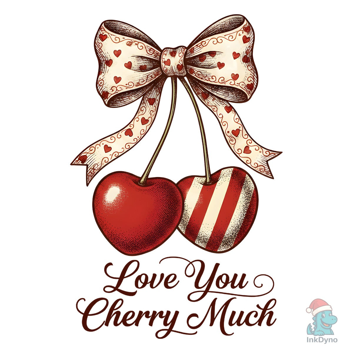 Cherry Heart Coquette Bow Valentine