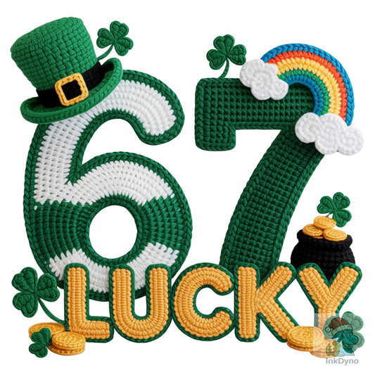 67 Lucky St Patrick S Day Faux Yarn - DTF Transfer