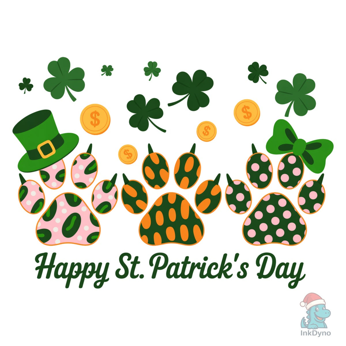 St Patrick's Day Paw Print