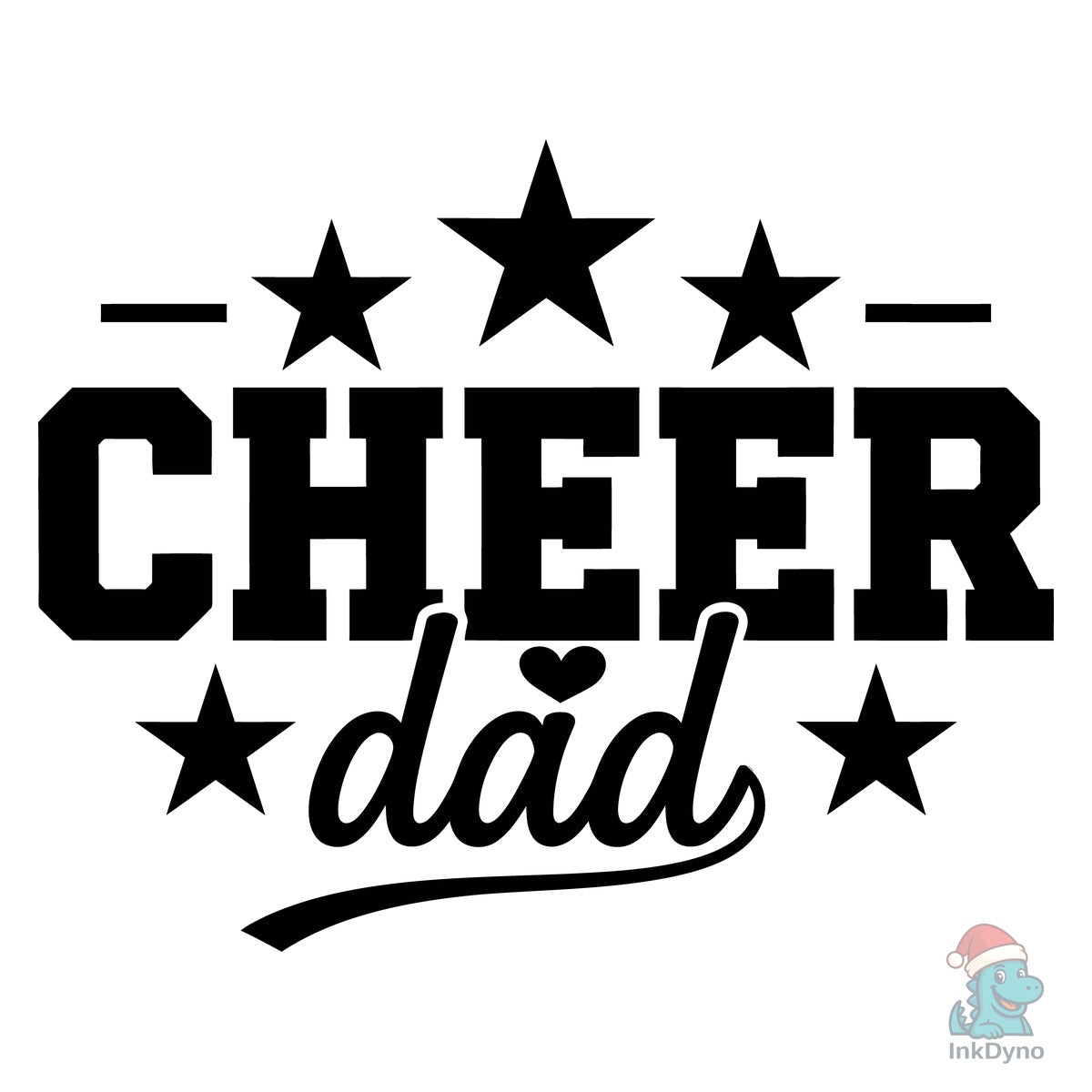 Cheer Dad Star Typography Design