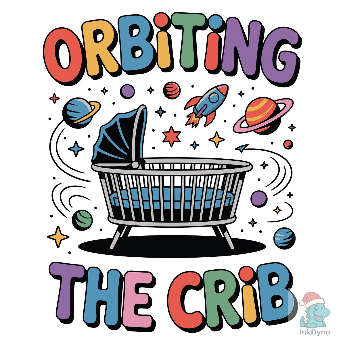 Orbiting the Crib Baby Space Art